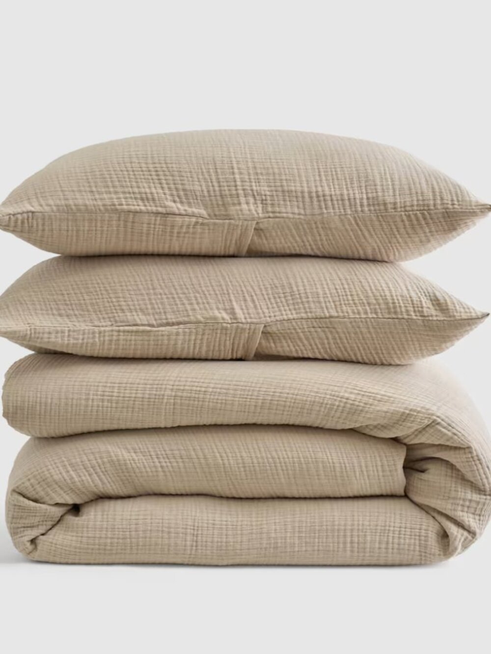 Quince Organic Airy Gauze Duvet Cover Set Queen - Color Dune